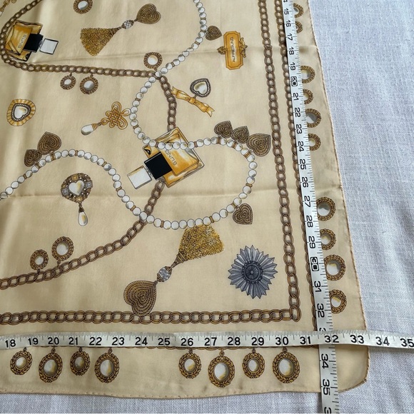 •Alfred Sung Silk Signed Brand Logo Square Vintage Scarf 33”x35”Handrolled - Picture 11 of 15